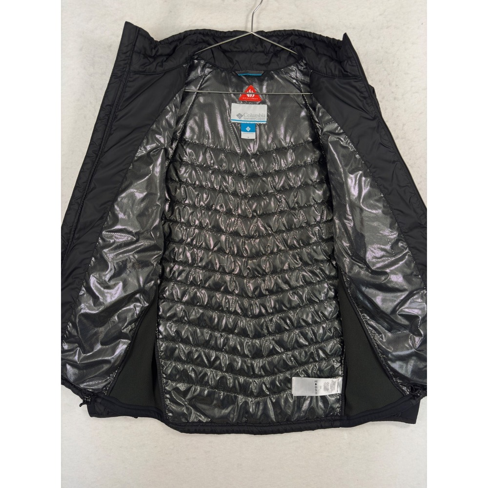 Columbia Omni-Heat Puffer Jacket Mens Small Black Hybrid Insulated Full Zip - Picture 7 of 13